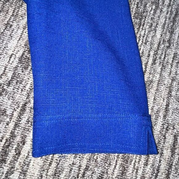 Allison Daley Womens Blazer Size 8P‎ Blue Notch Lapel 3/4 Sleeves Button Front - Picture 10 of 10